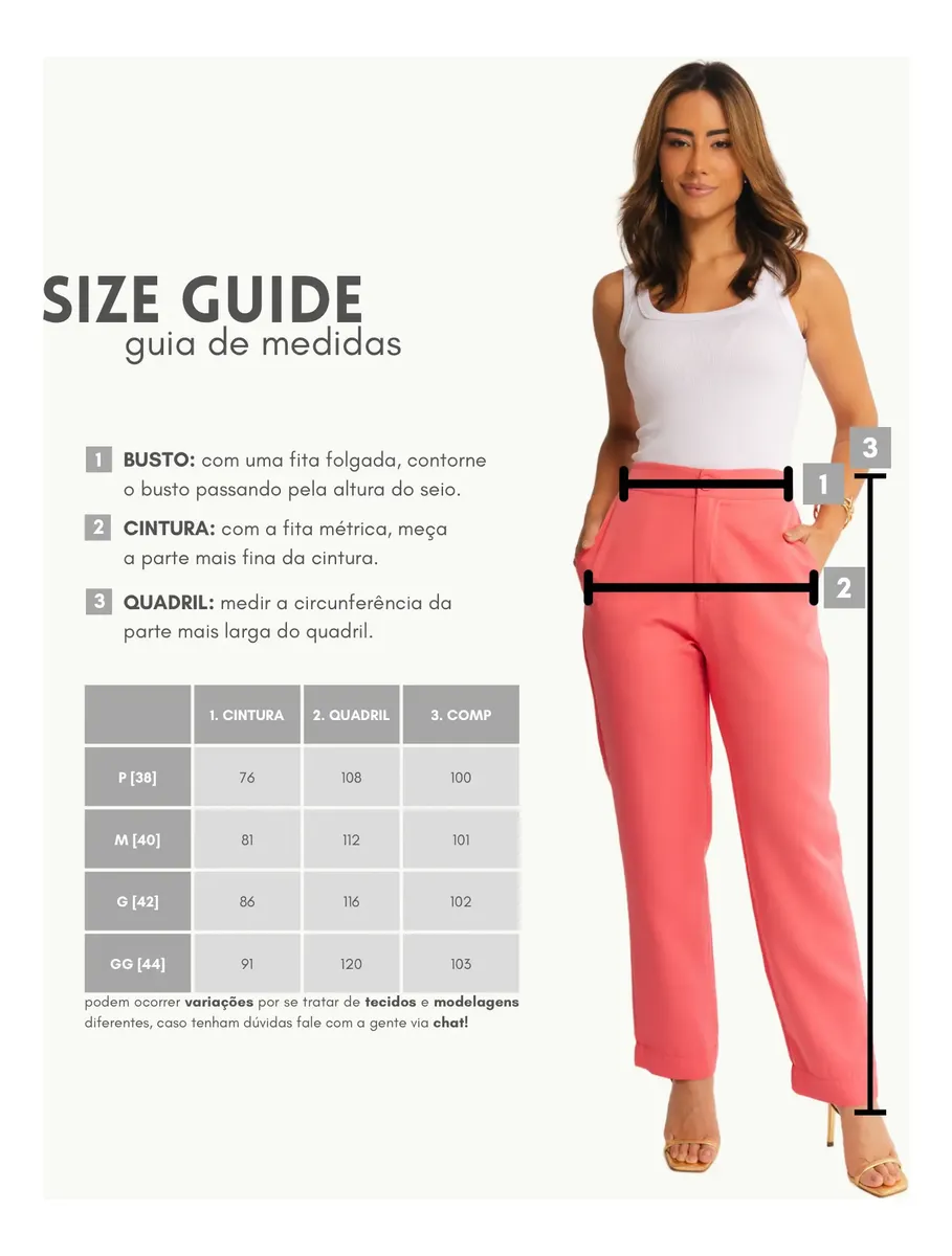 Calça Social Feminino Alfaiataria Trabalho Casual Fashion - Imagem 2