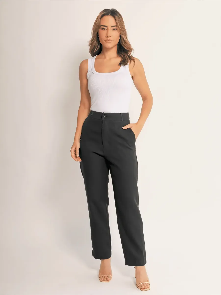 Calça Social Feminino Alfaiataria Trabalho Casual Fashion - Imagem 4
