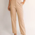 Calça Social Feminino Alfaiataria Trabalho Casual Fashion - Bege